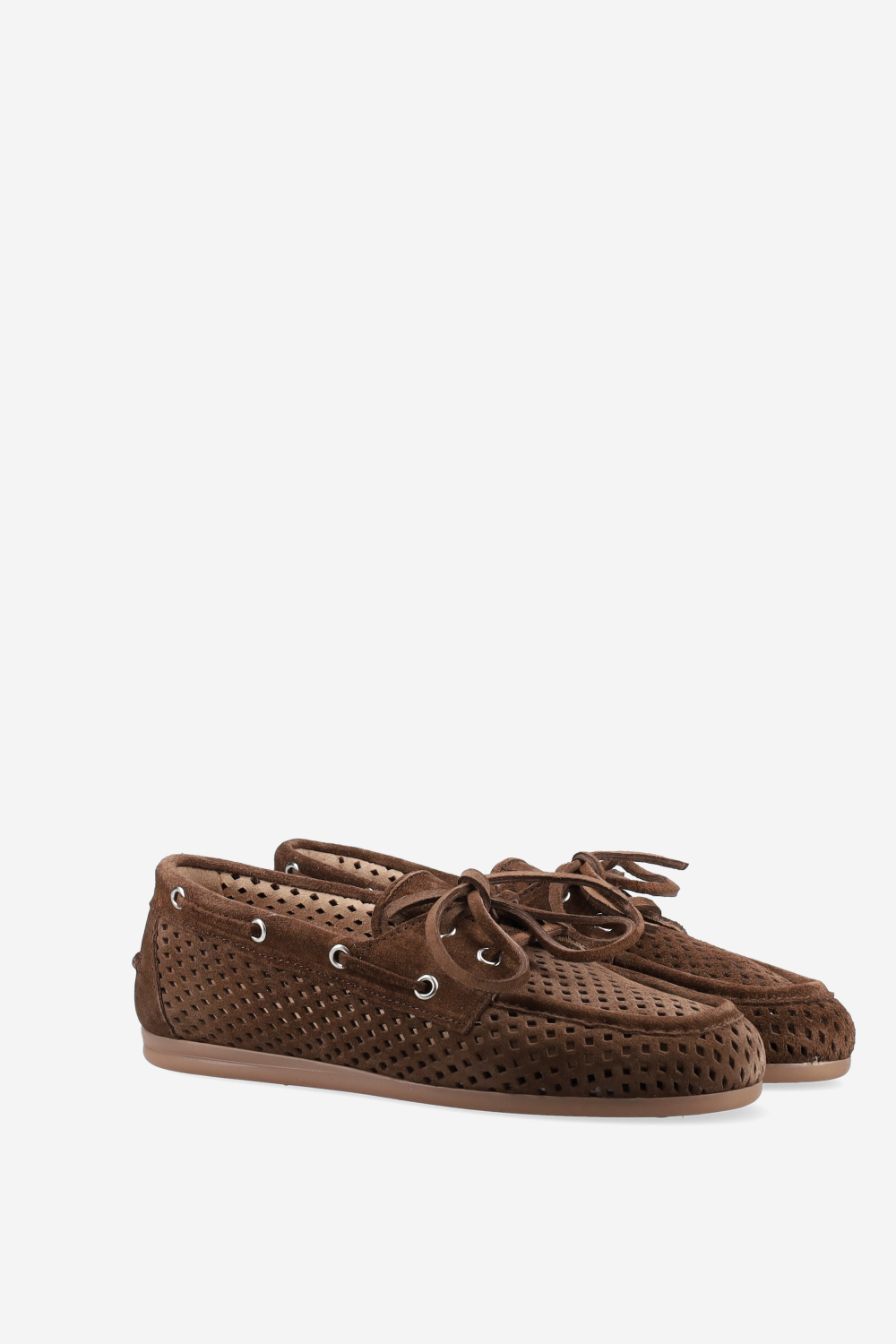 Boat perforated suede loafer