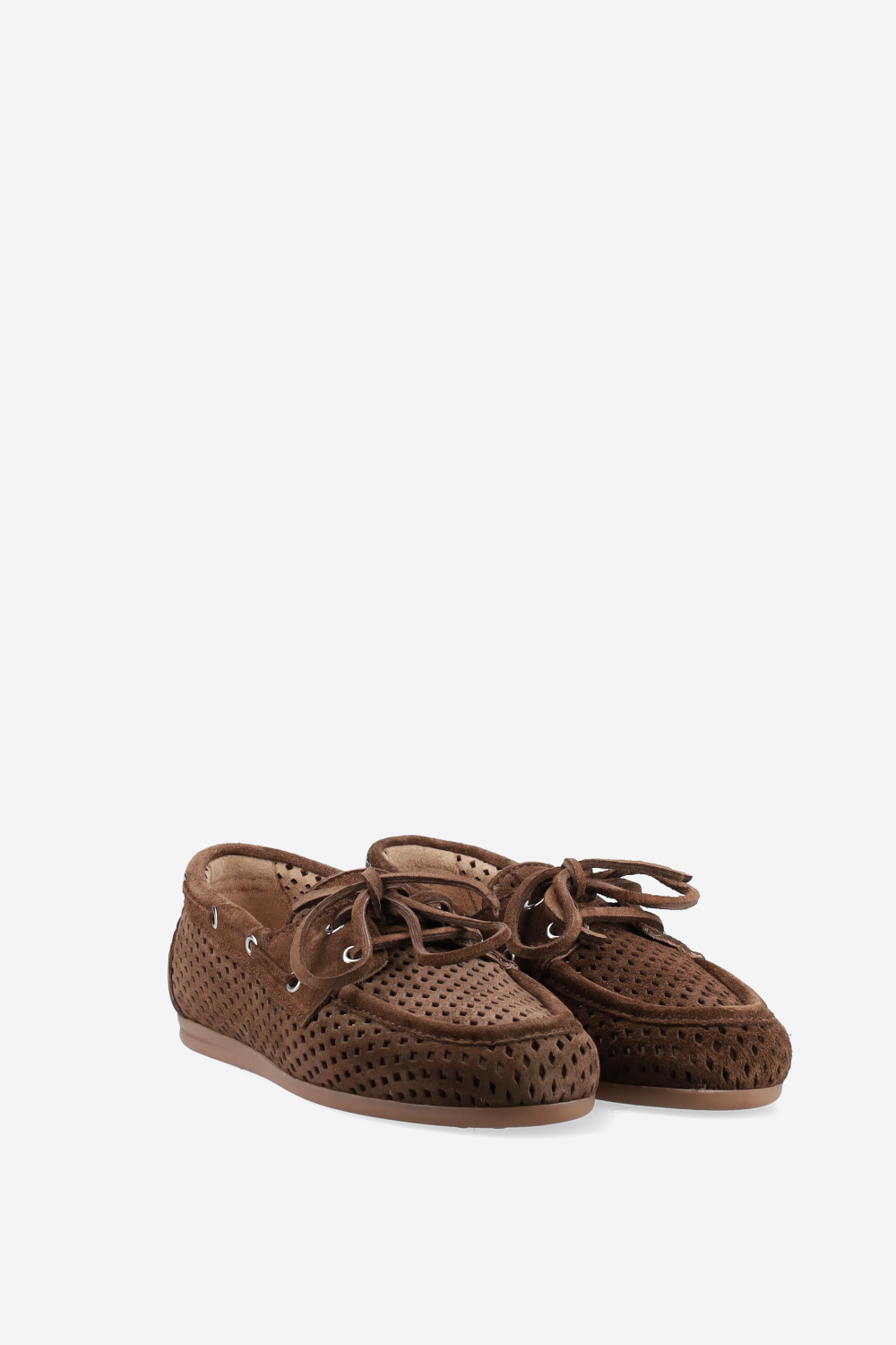 Boat perforated suede loafer