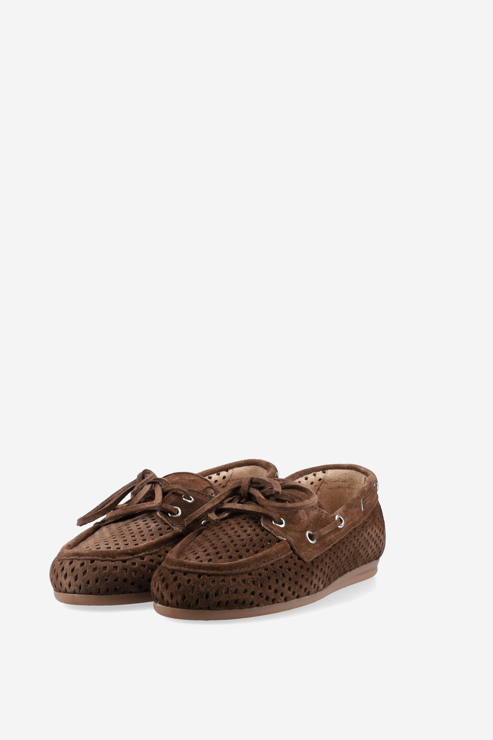 Boat perforated suede loafer