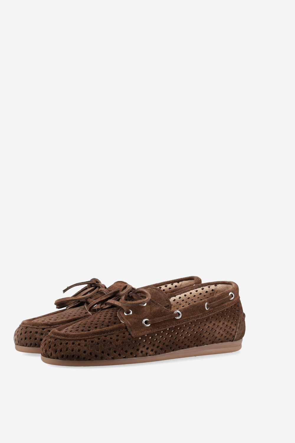 Boat perforated suede loafer