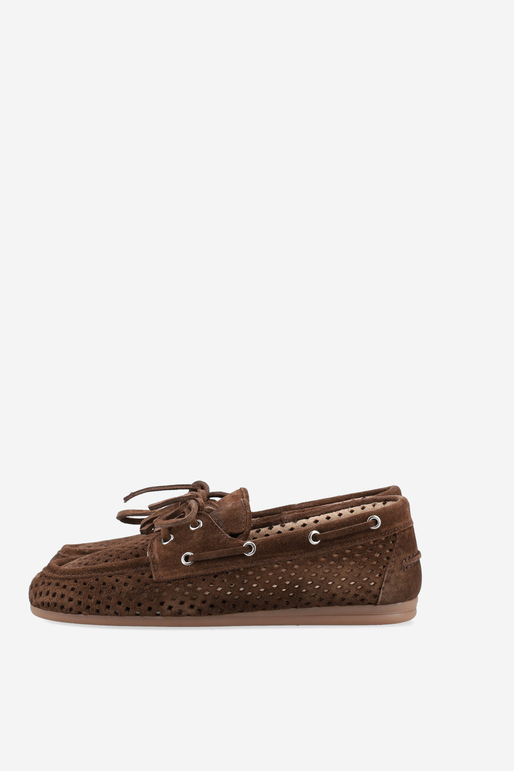Boat perforated suede loafer