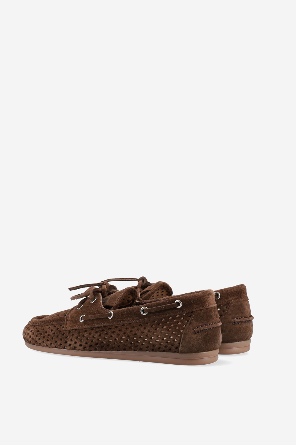 Boat perforated suede loafer