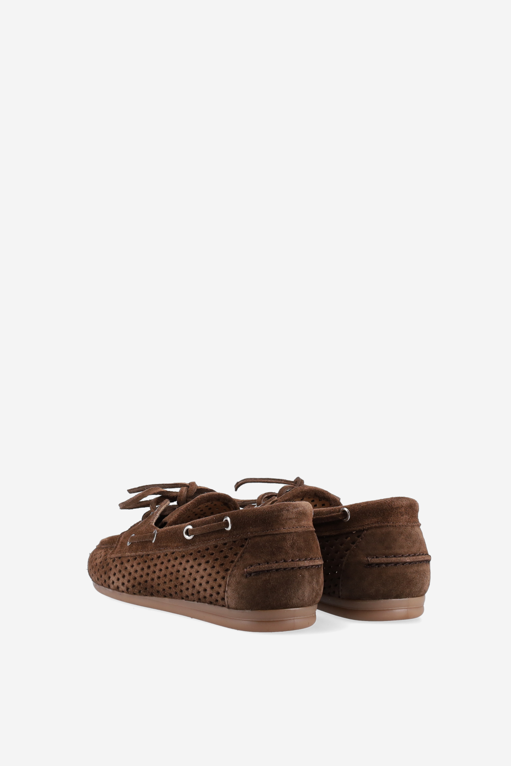 Boat perforated suede loafer
