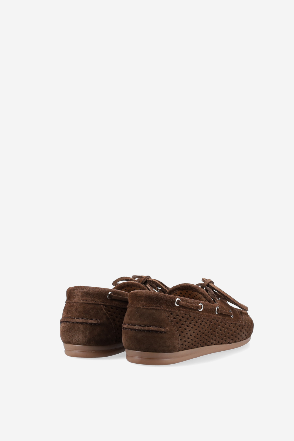 Boat perforated suede loafer