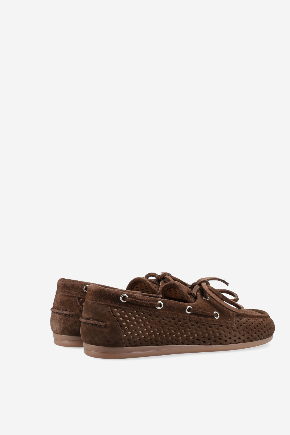 Boat perforated suede loafer