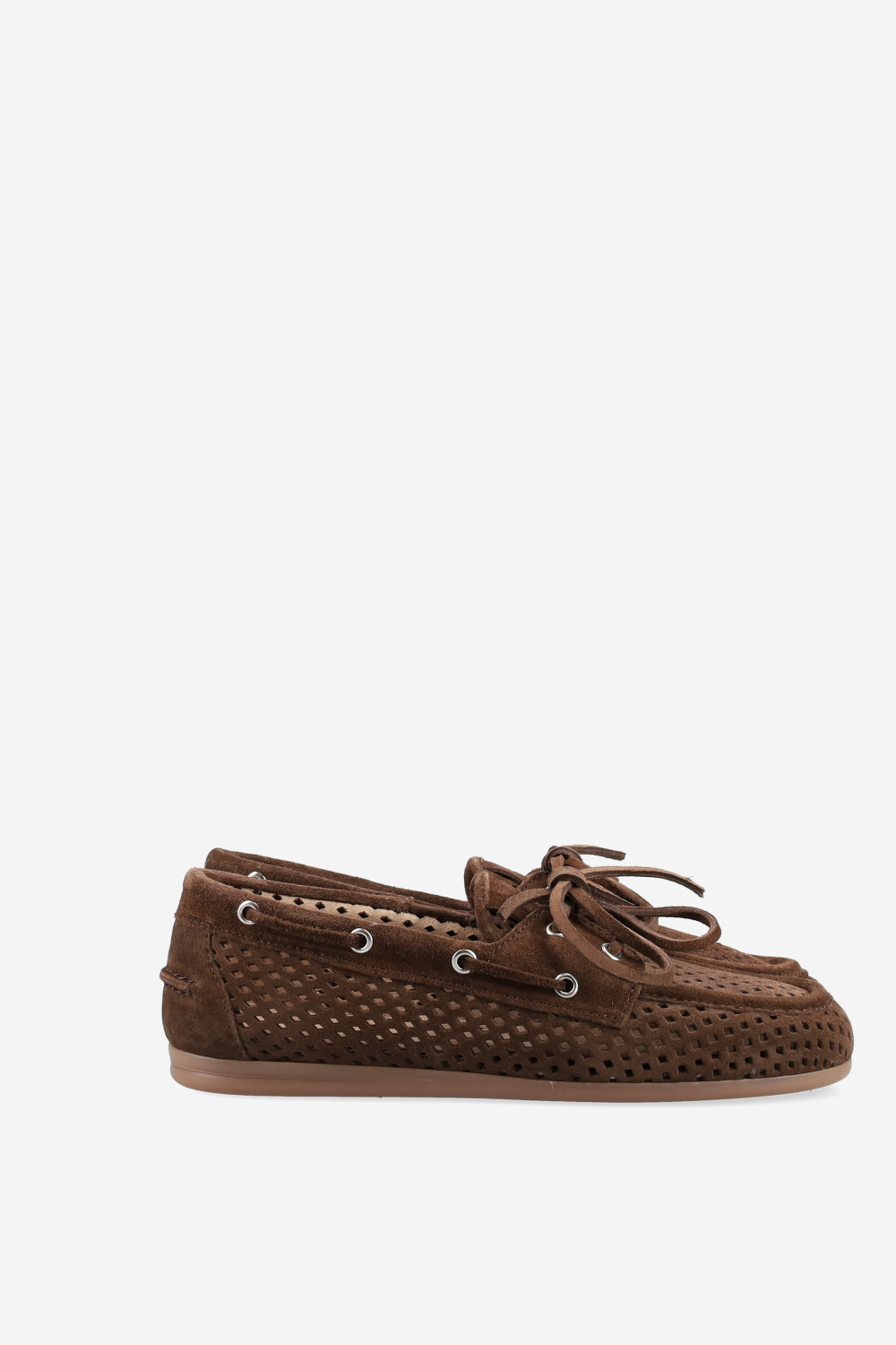 Boat perforated suede loafer