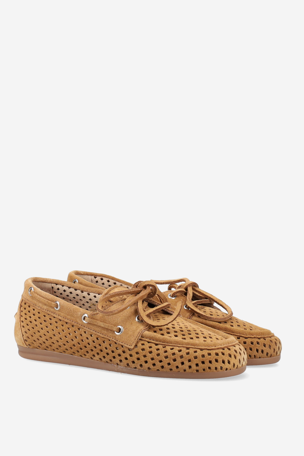Boat perforated suede loafer