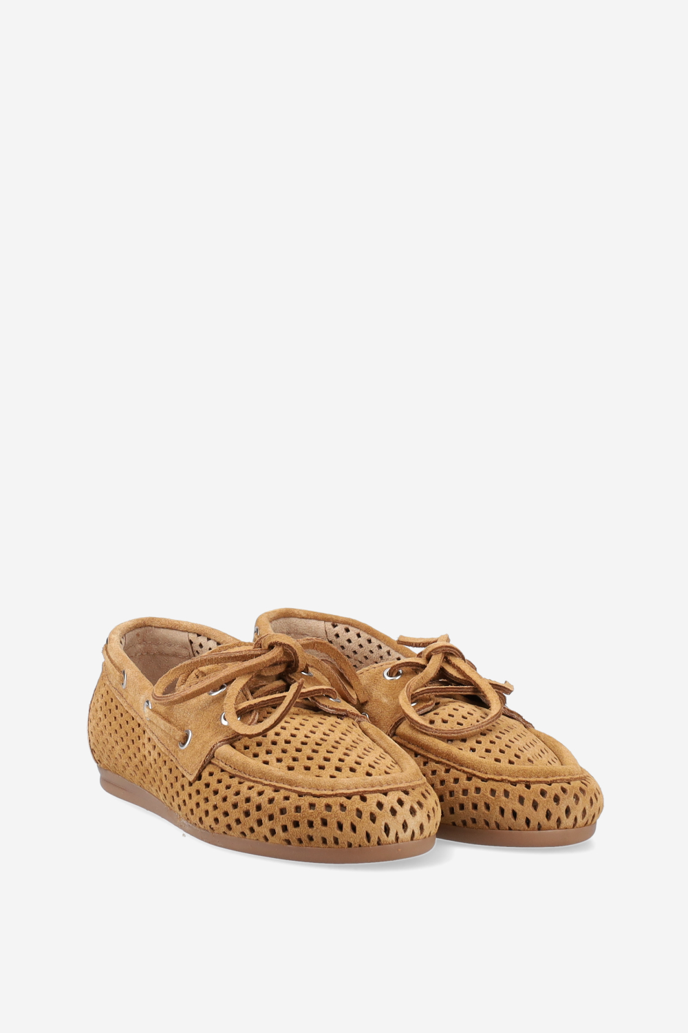 Boat perforated suede loafer