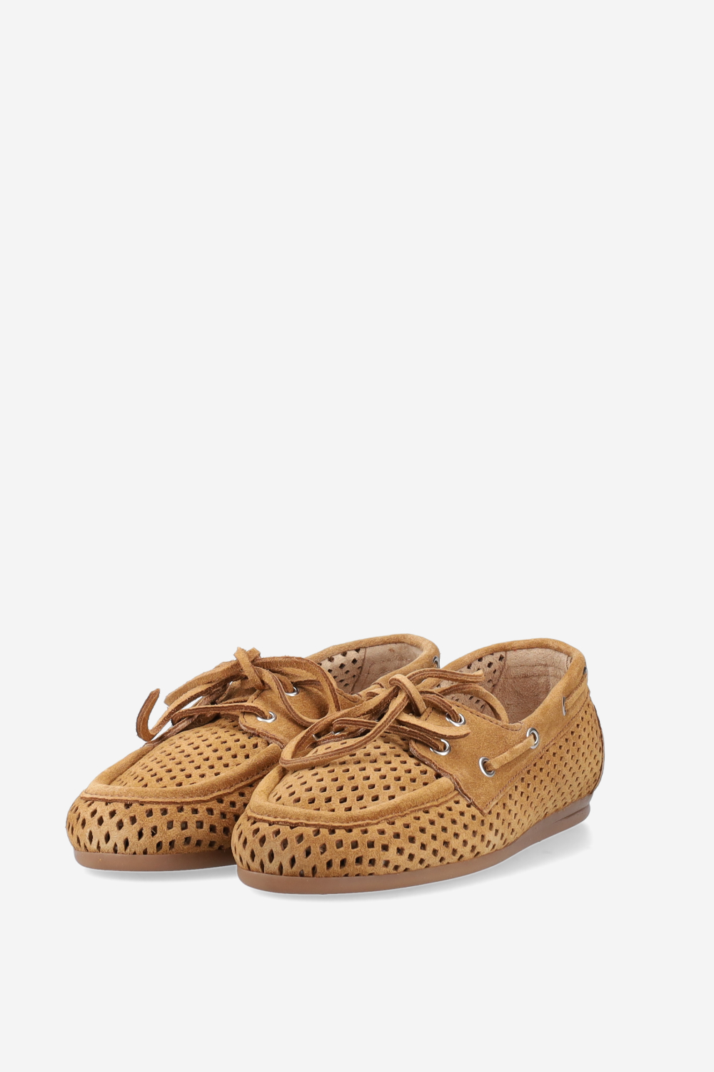 Boat perforated suede loafer