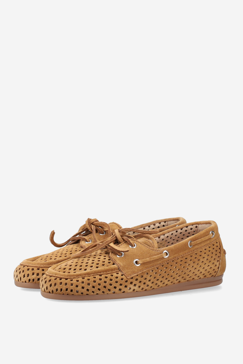 Boat perforated suede loafer