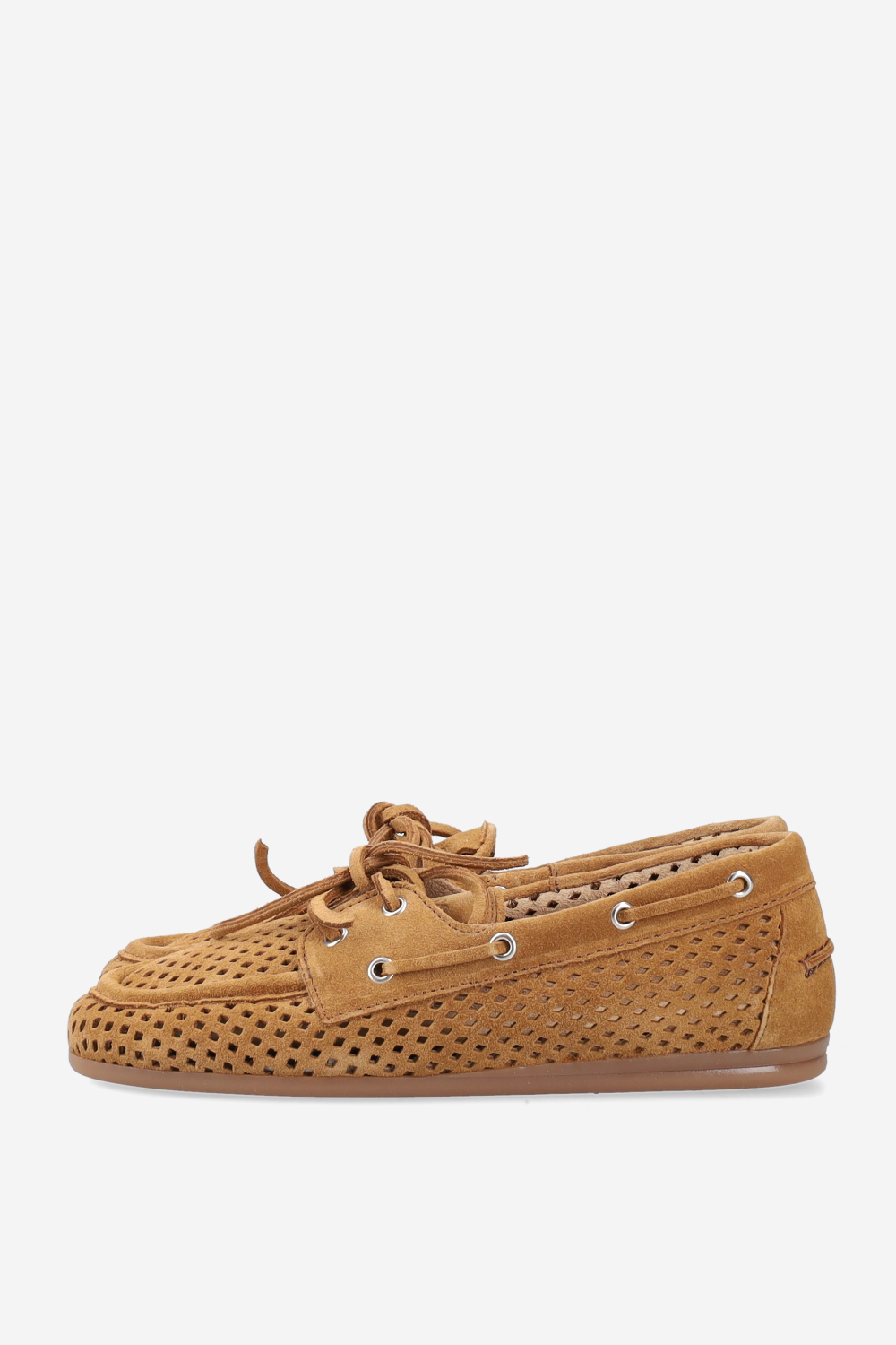 Boat perforated suede loafer