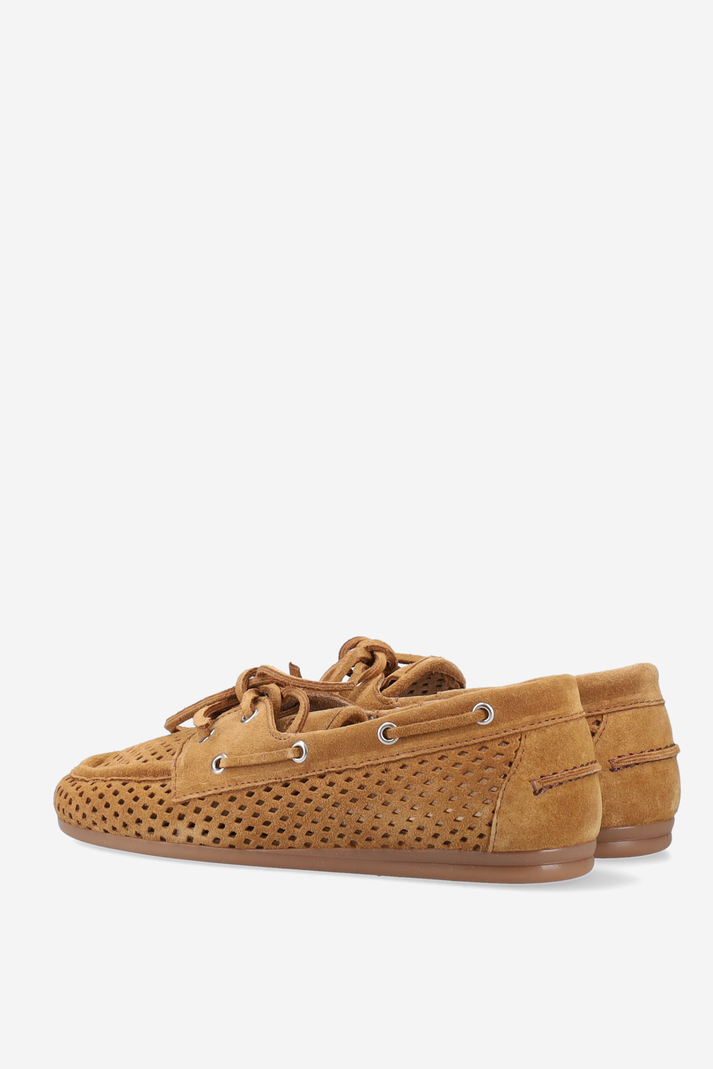 Boat perforated suede loafer