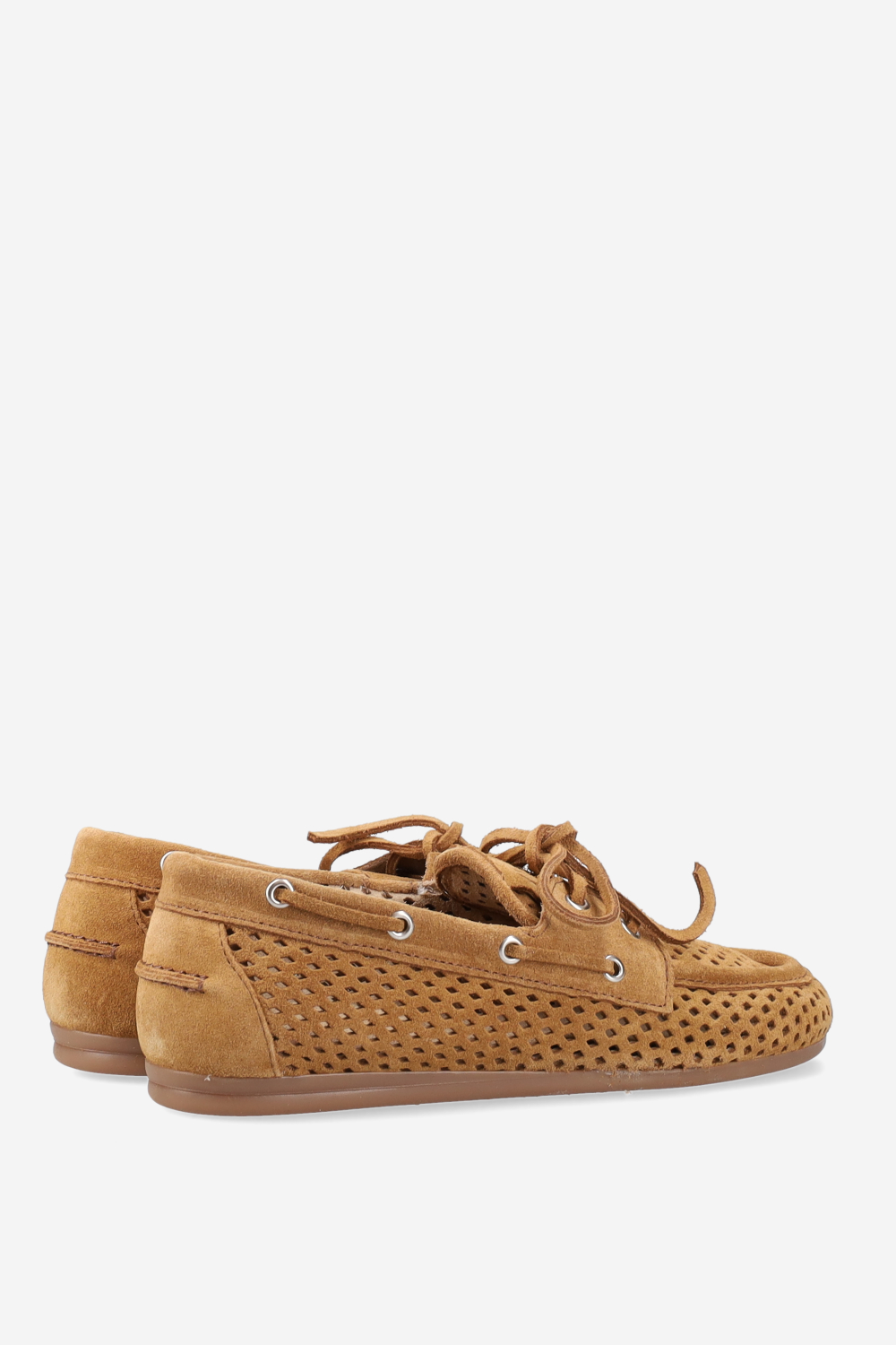 Boat perforated suede loafer