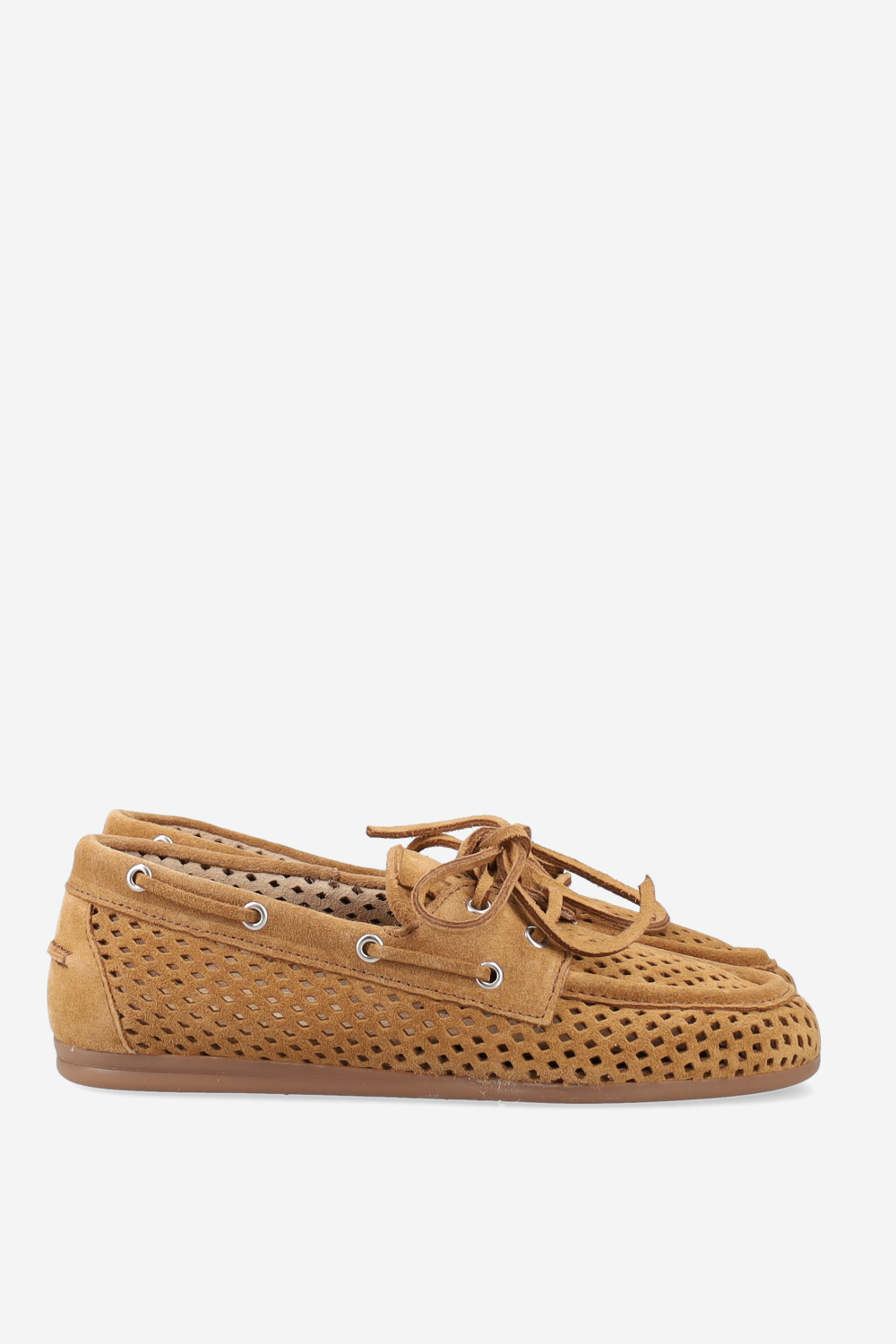 Boat perforated suede loafer