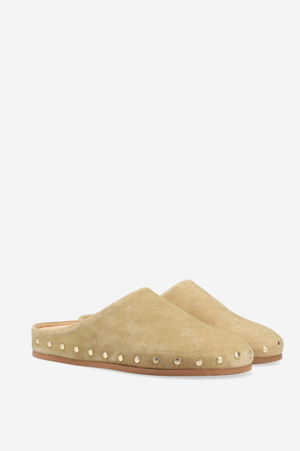Studded suede mules