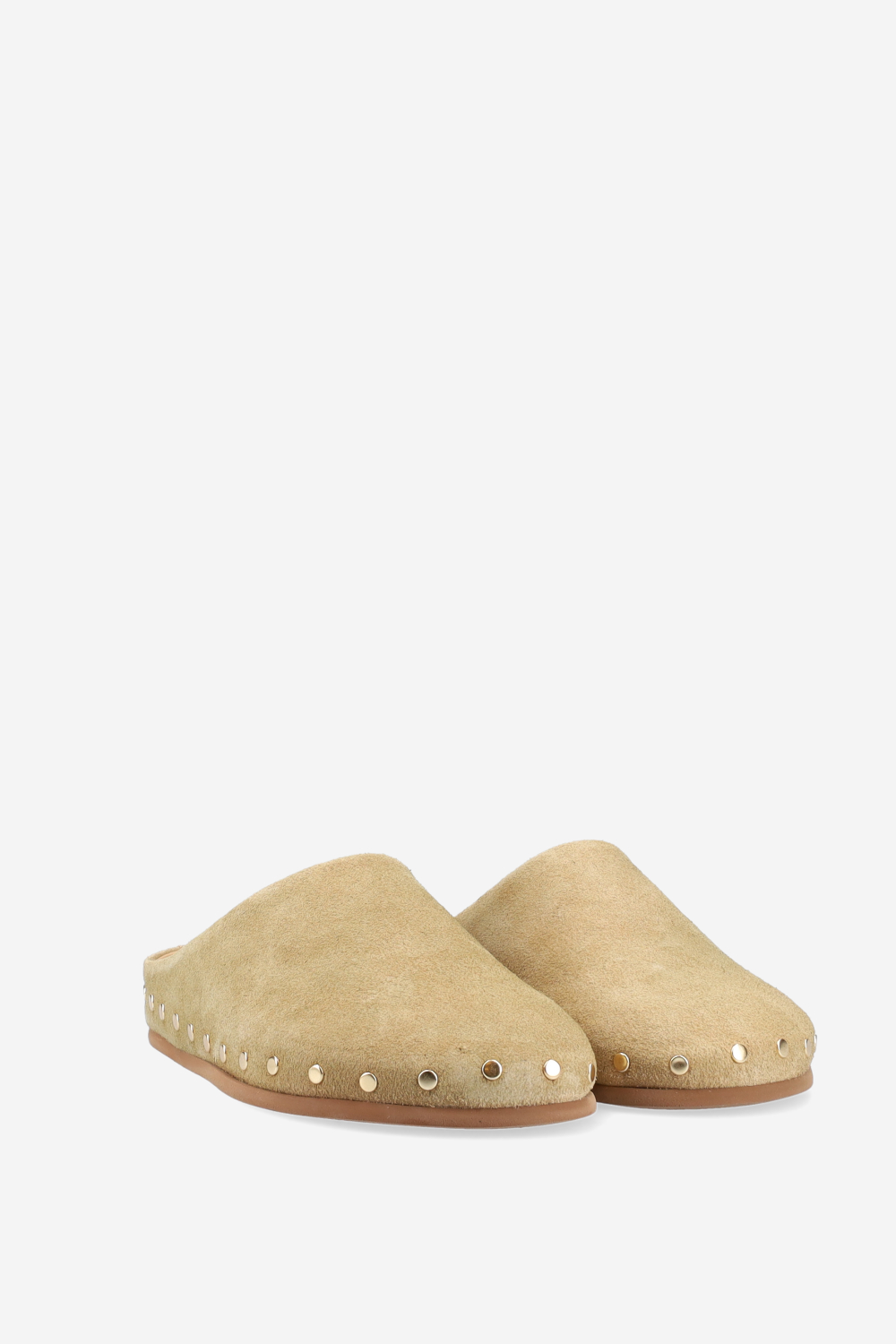 Studded suede mules