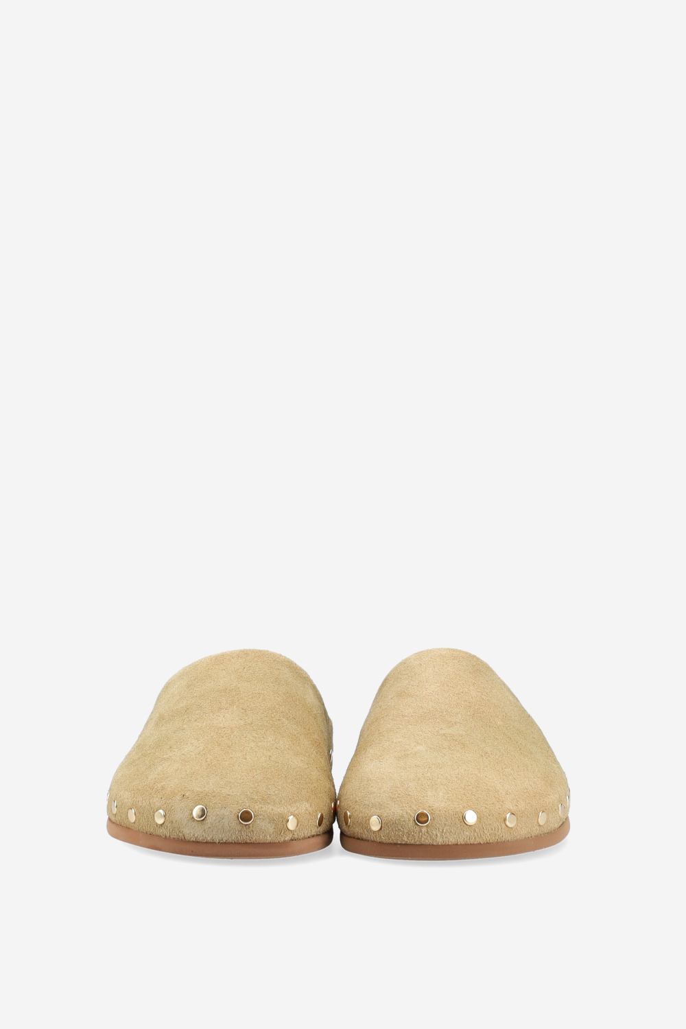Studded suede mules