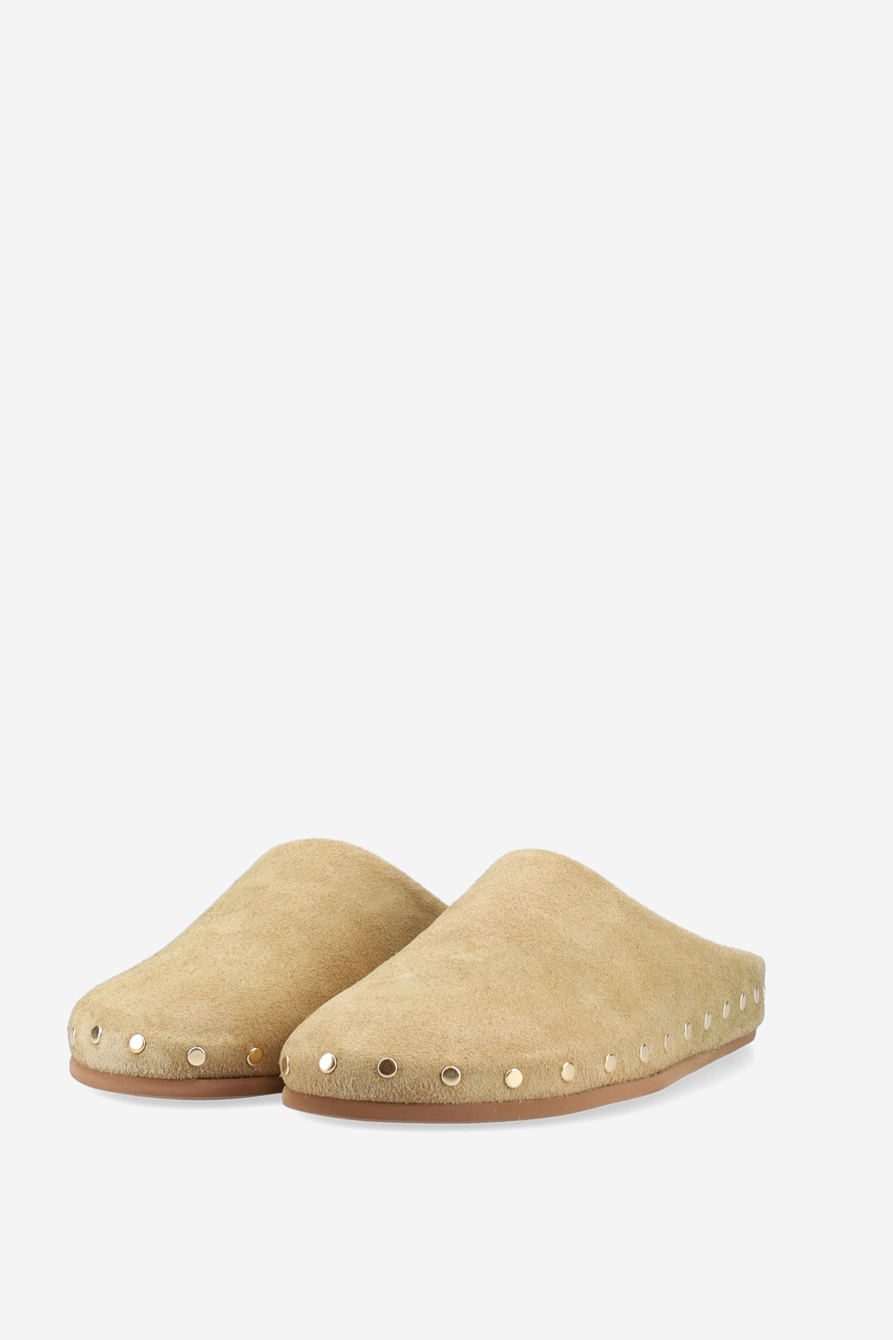 Studded suede mules