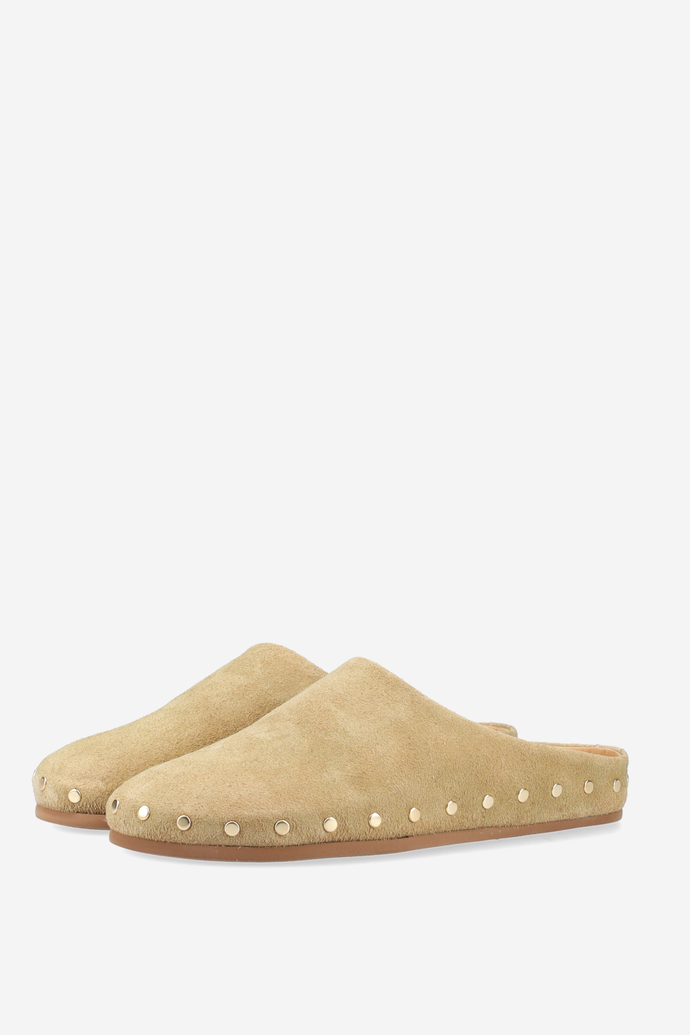 Studded suede mules