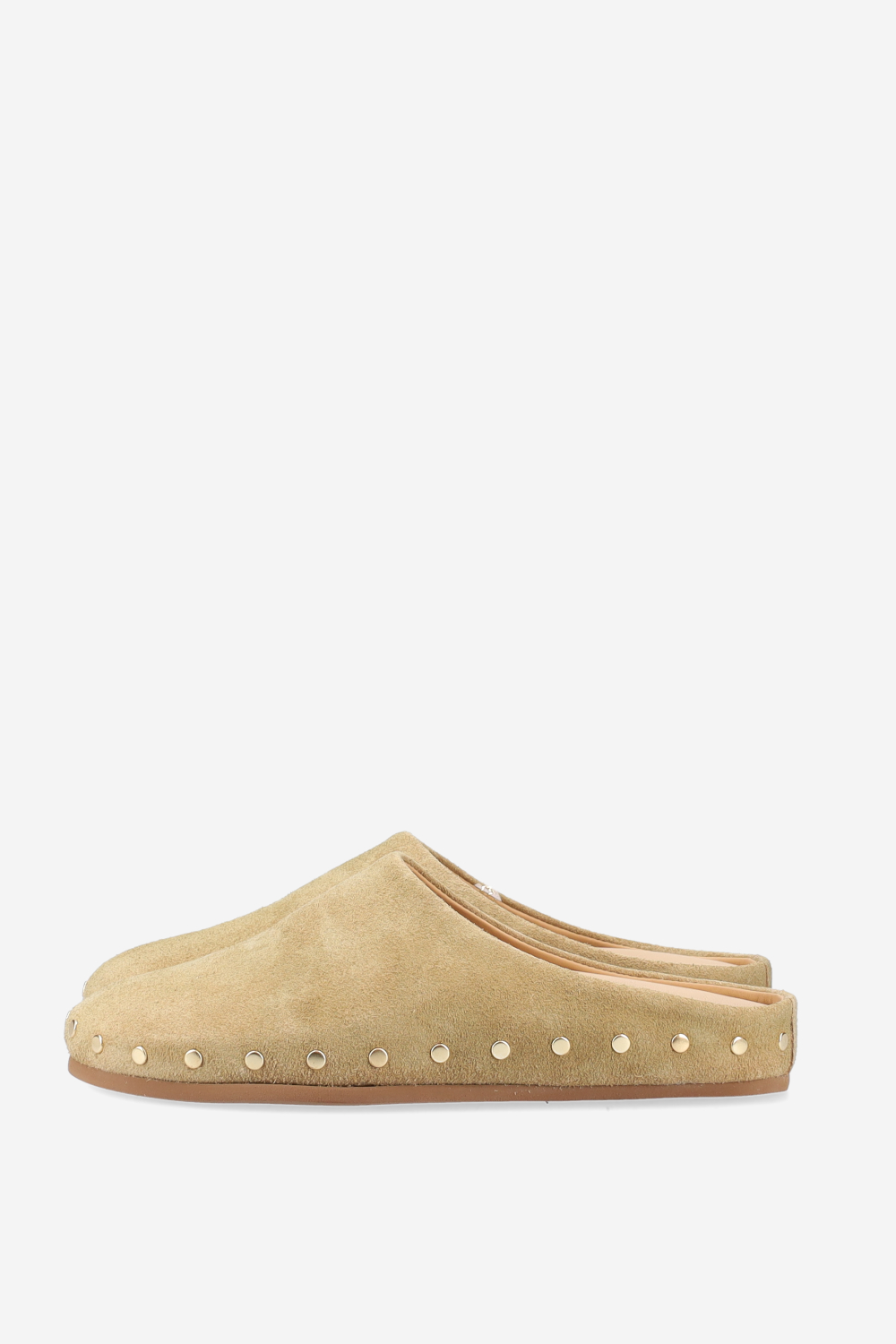 Studded suede mules