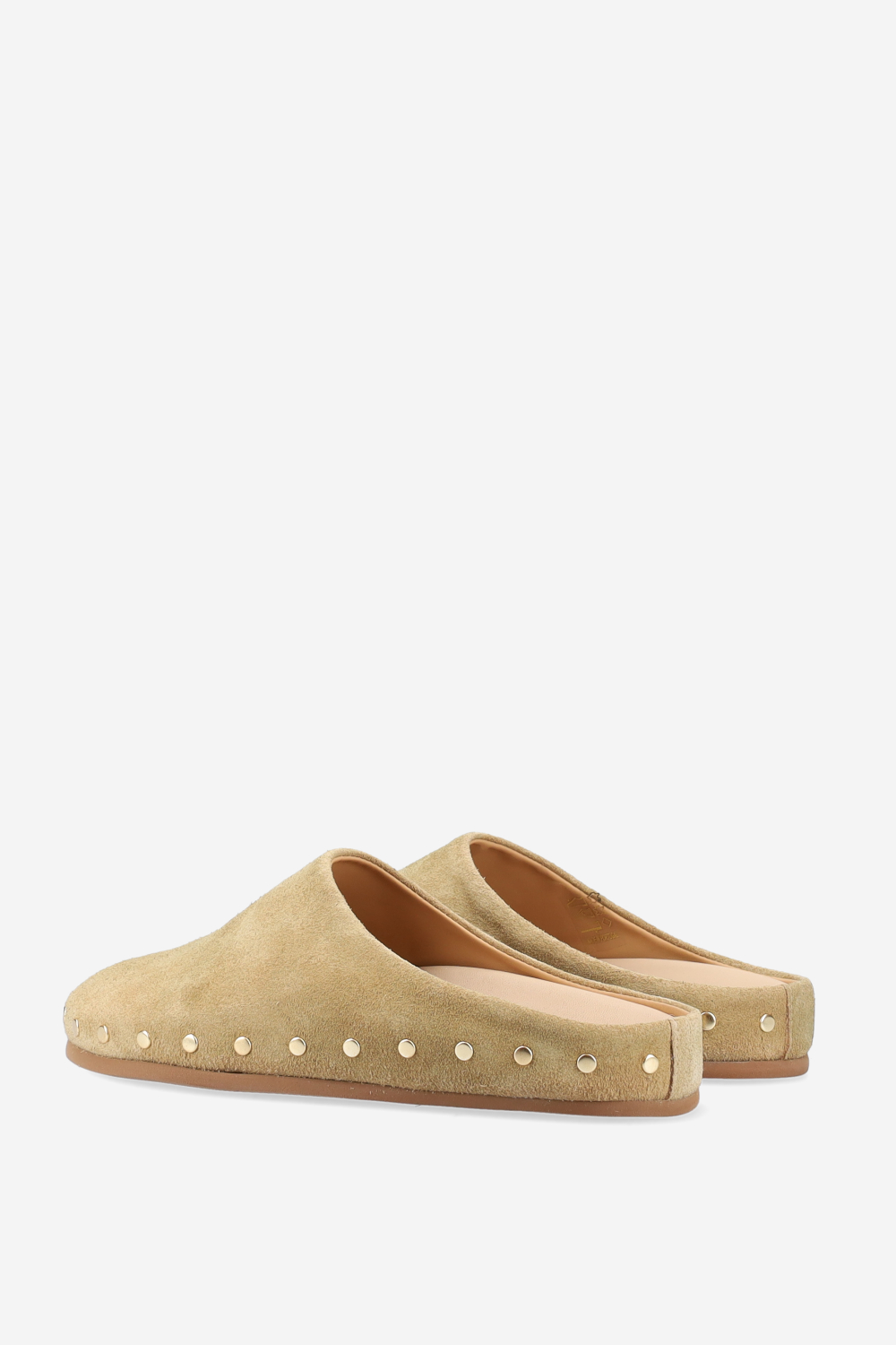 Studded suede mules
