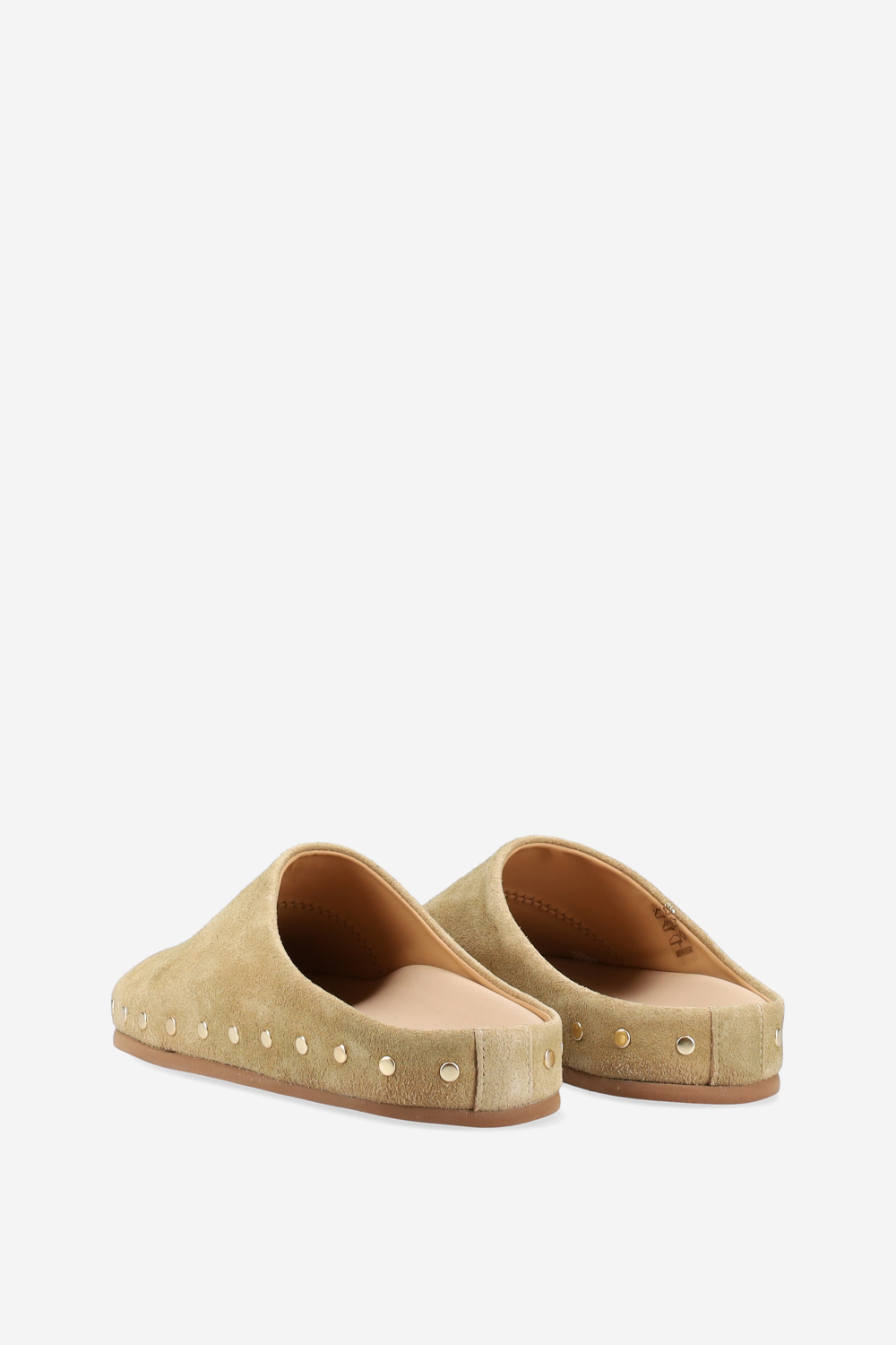Studded suede mules