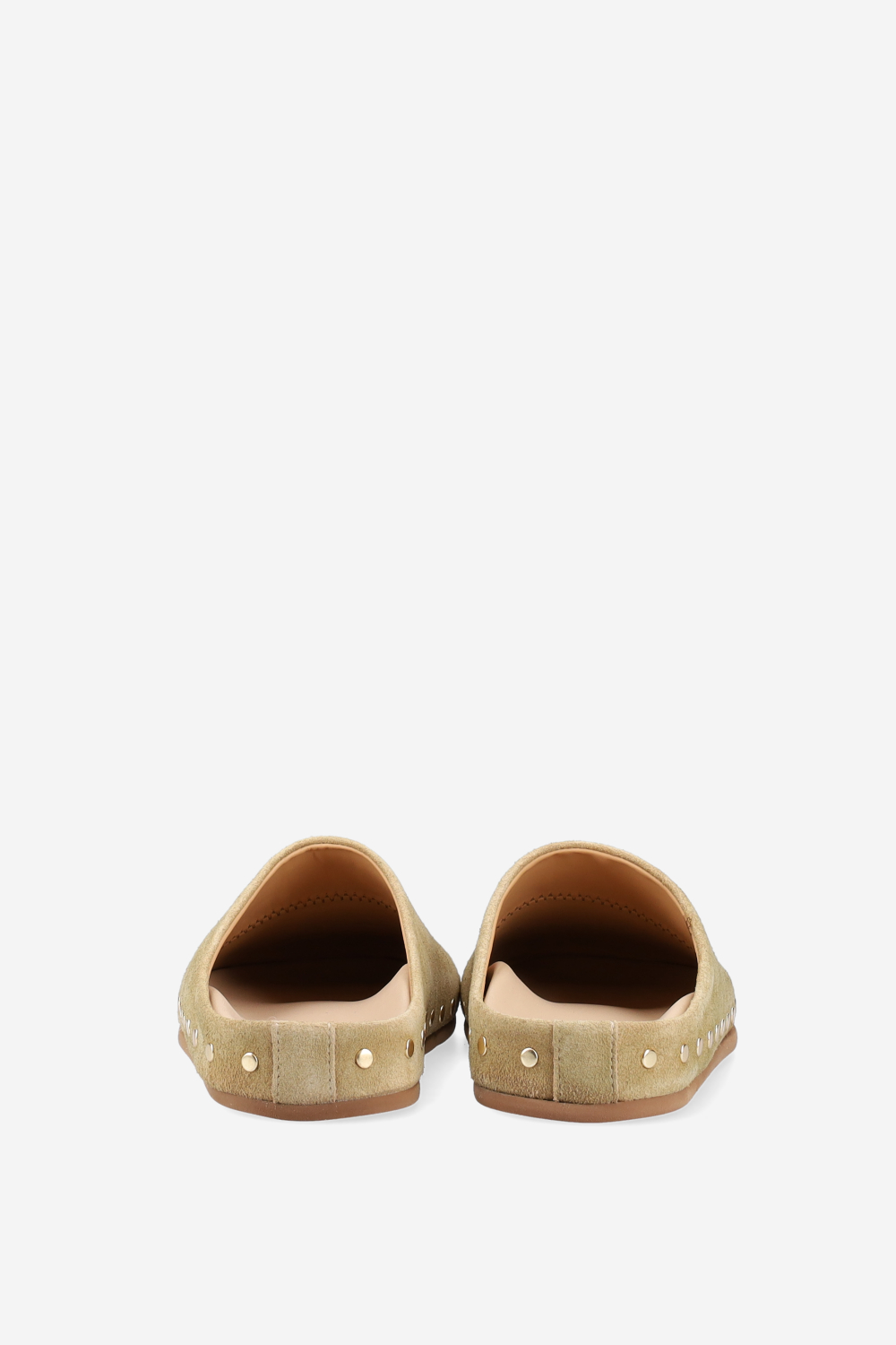Studded suede mules