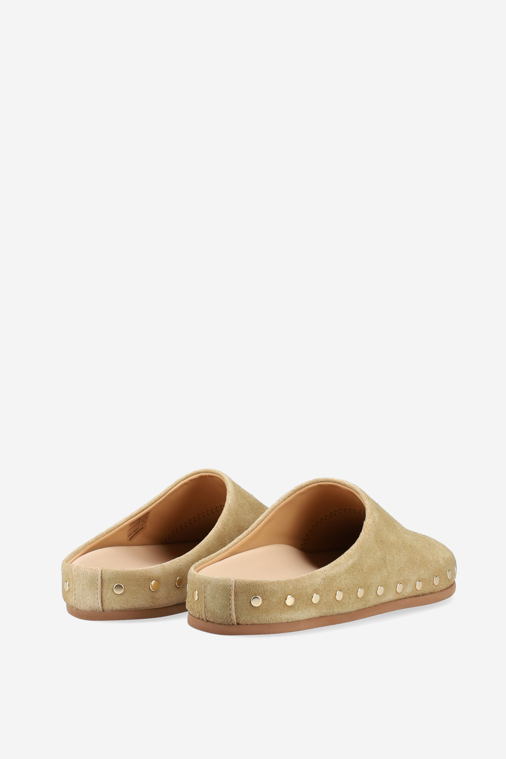 Studded suede mules