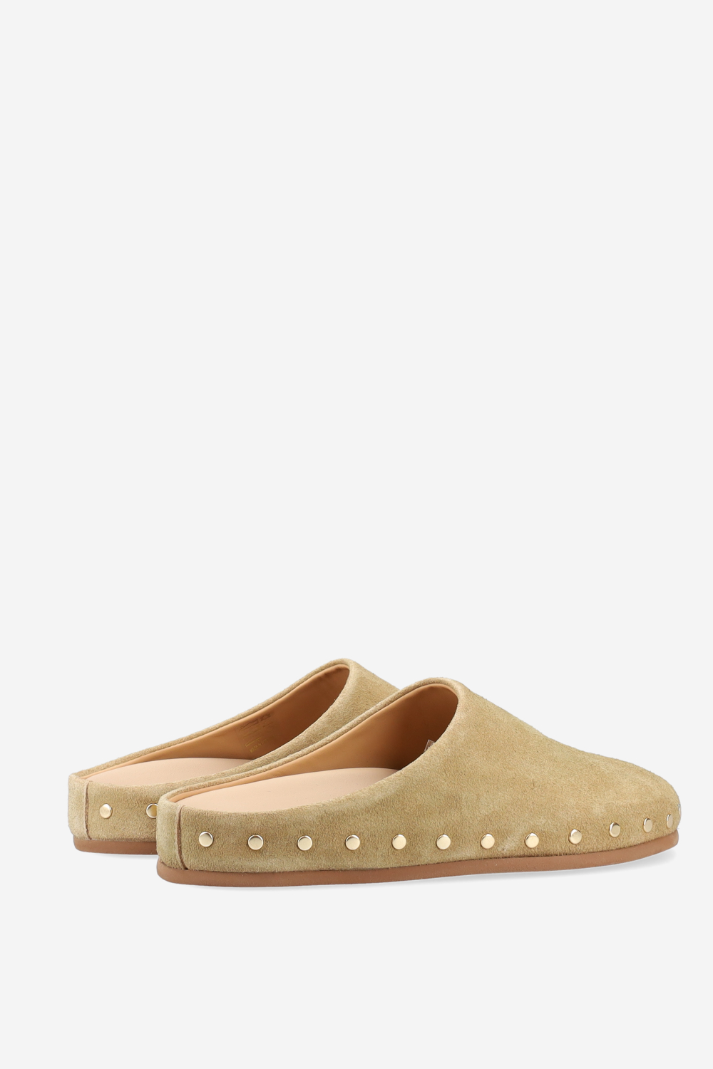 Studded suede mules