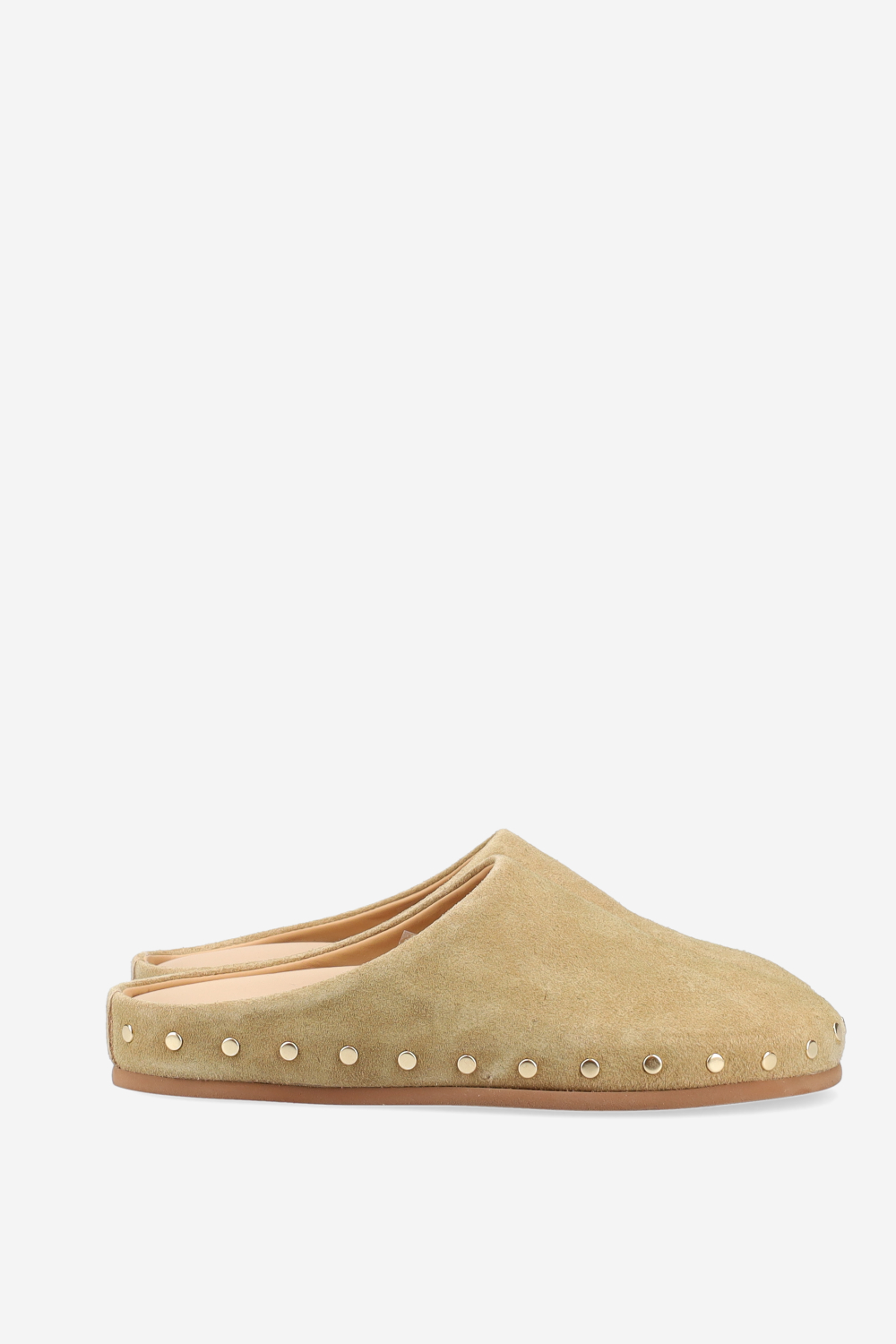 Studded suede mules