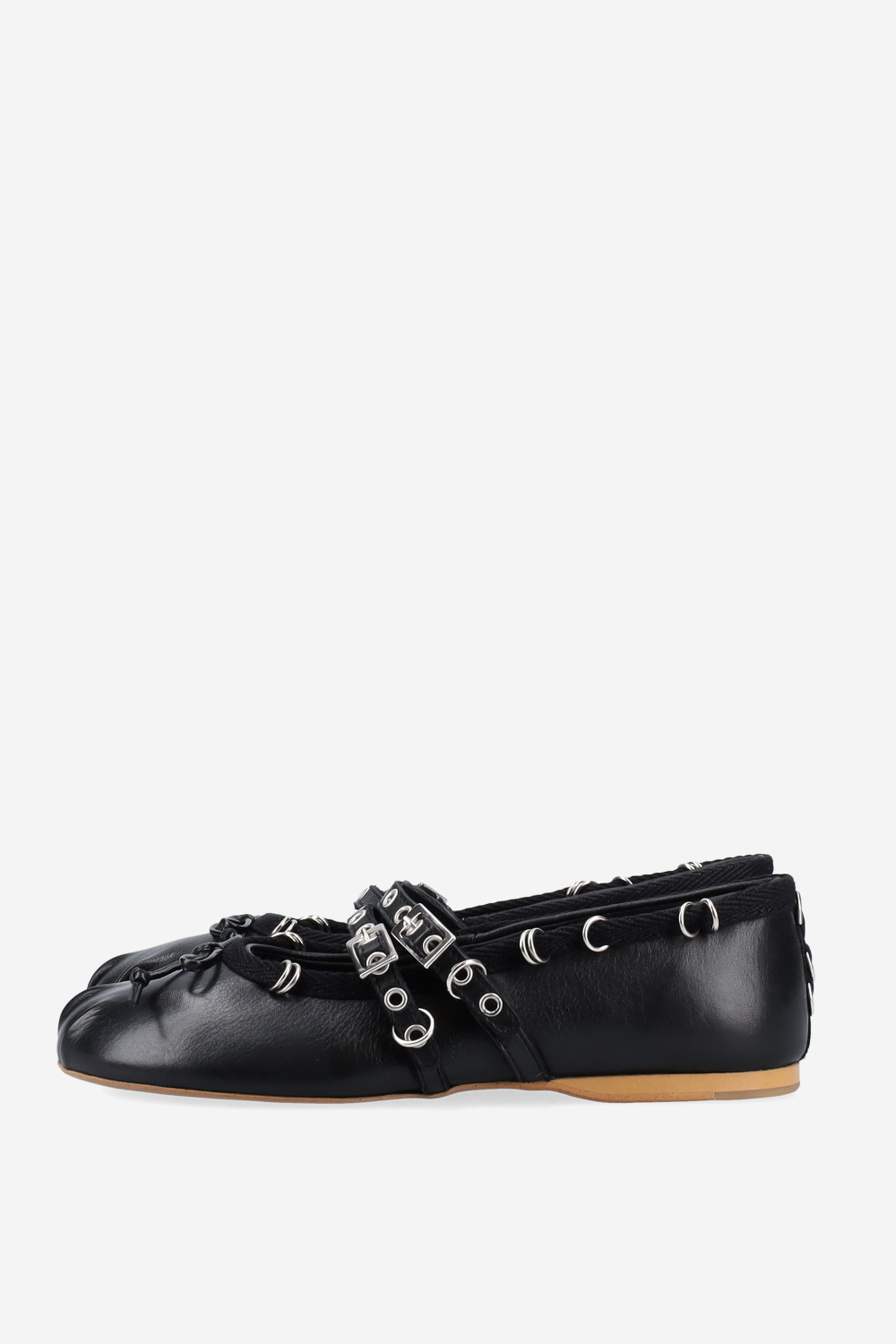 Vita piercing double strap leather ballerinas
