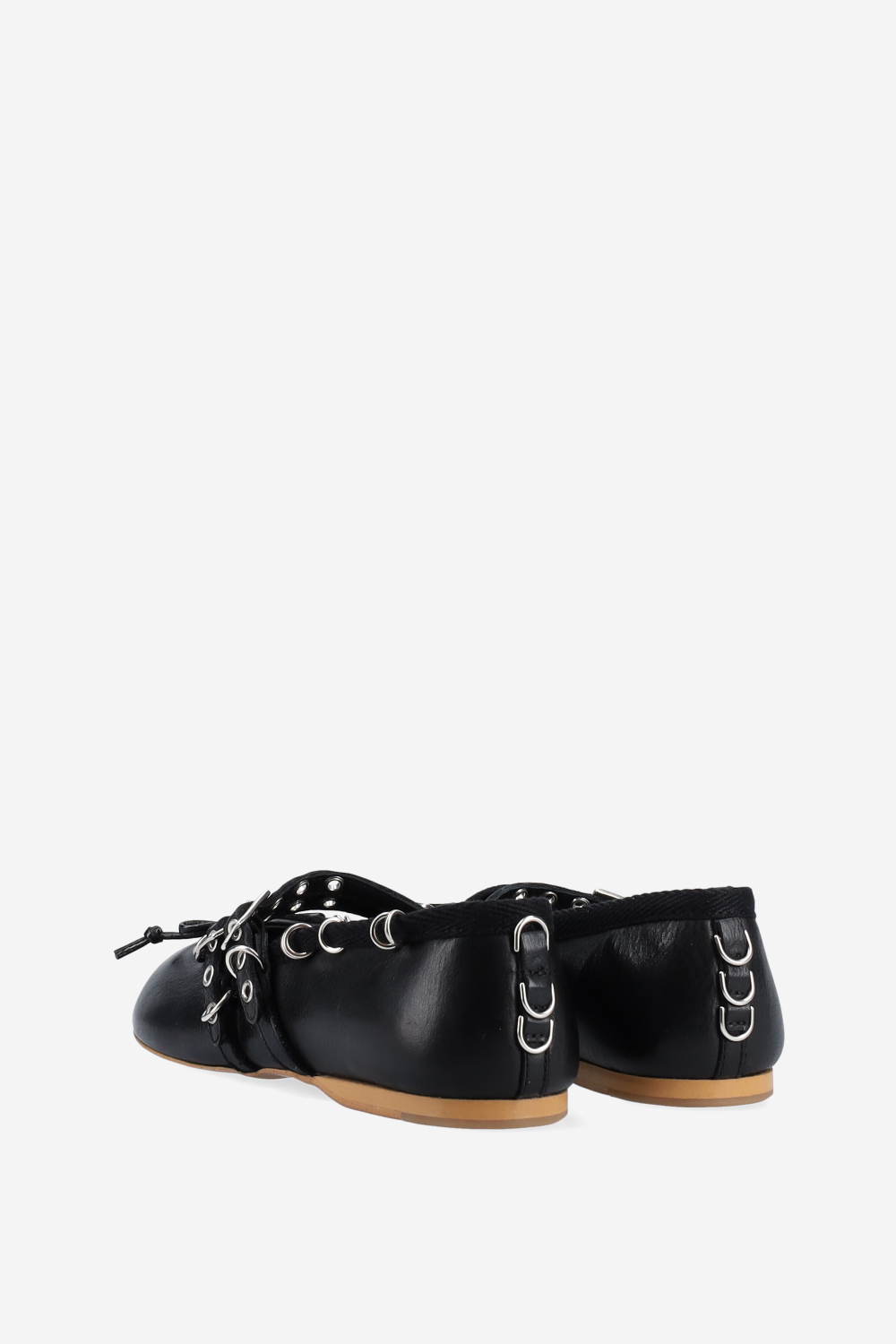 Vita piercing double strap leather ballerinas
