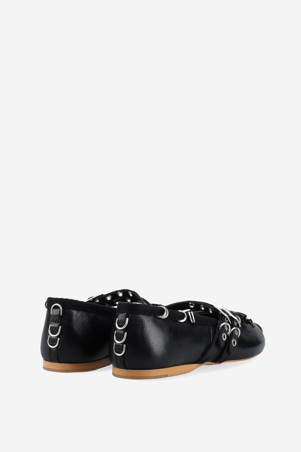 Vita piercing double strap leather ballerinas