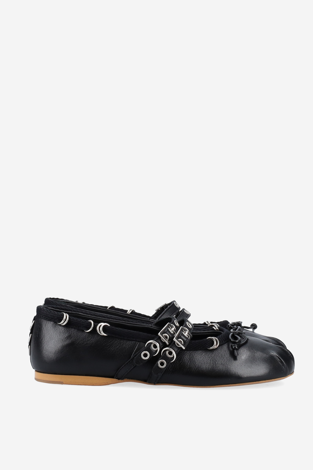 Vita piercing double strap leather ballerinas