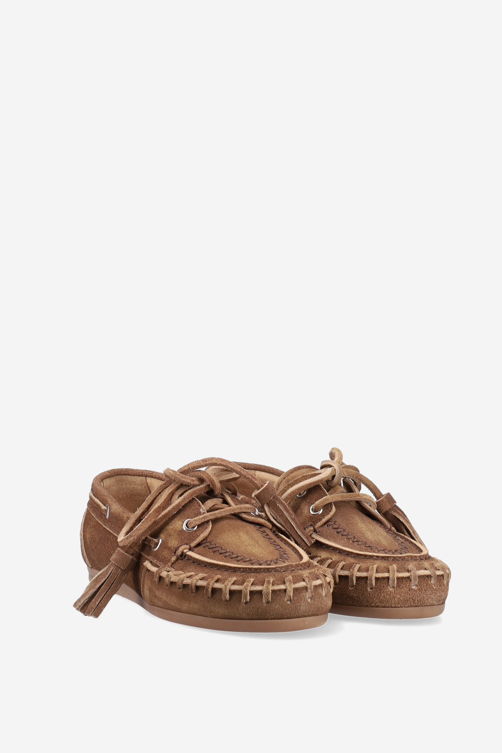 Boat fringe blushed suede loafers