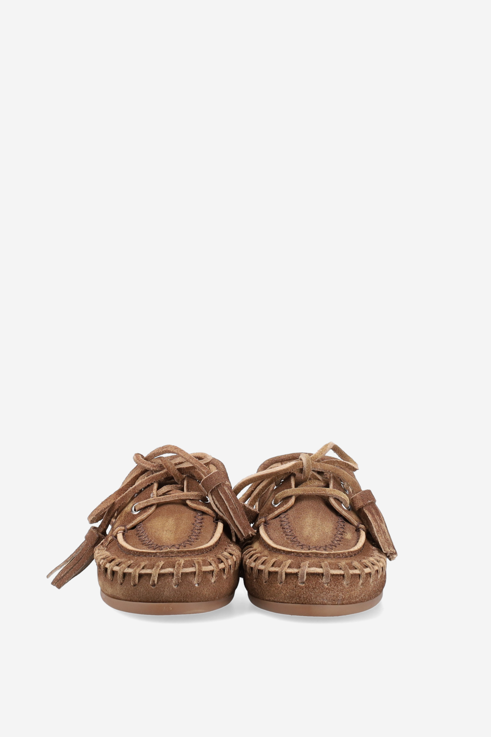 Boat fringe blushed suede loafers