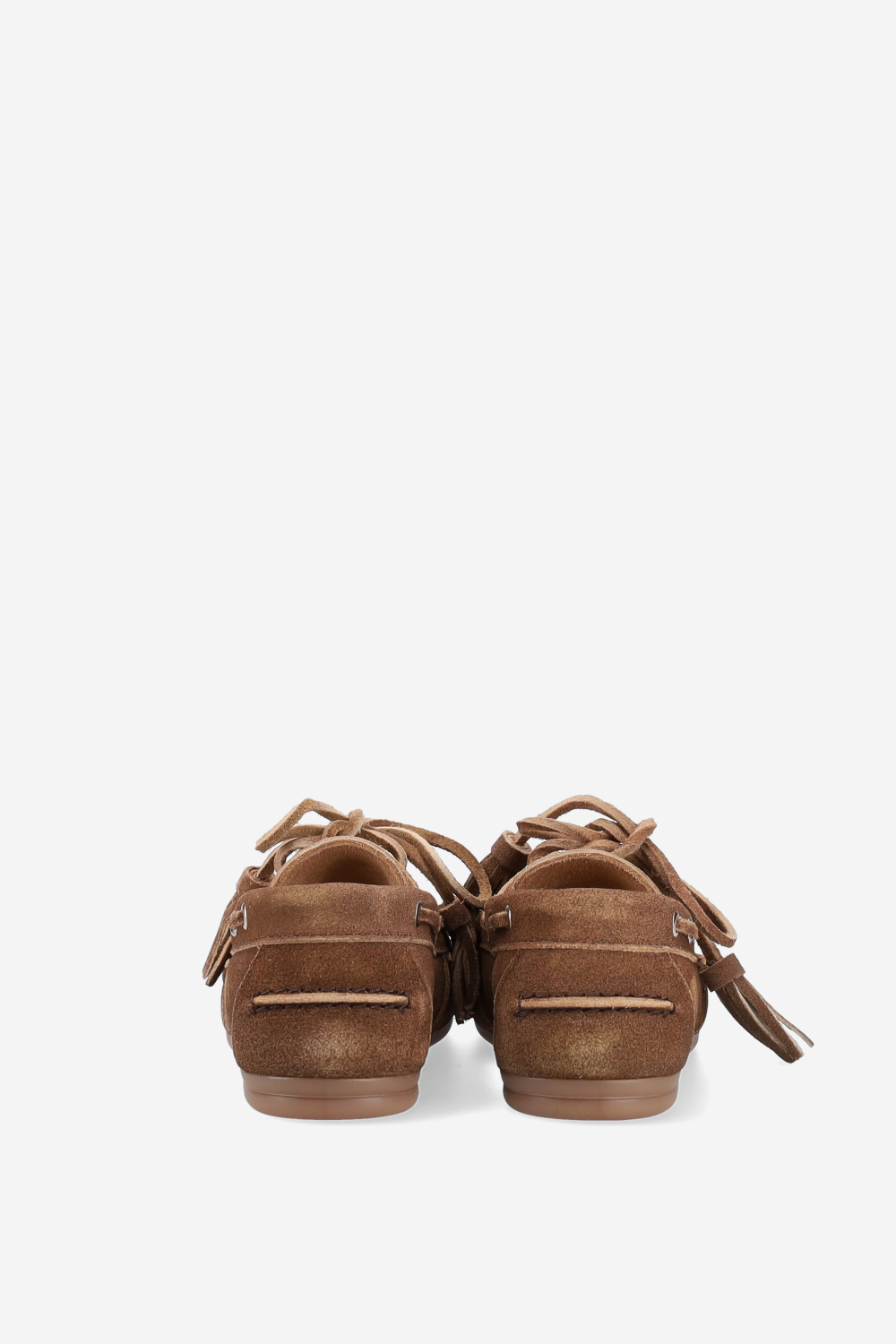 Boat fringe blushed suede loafers
