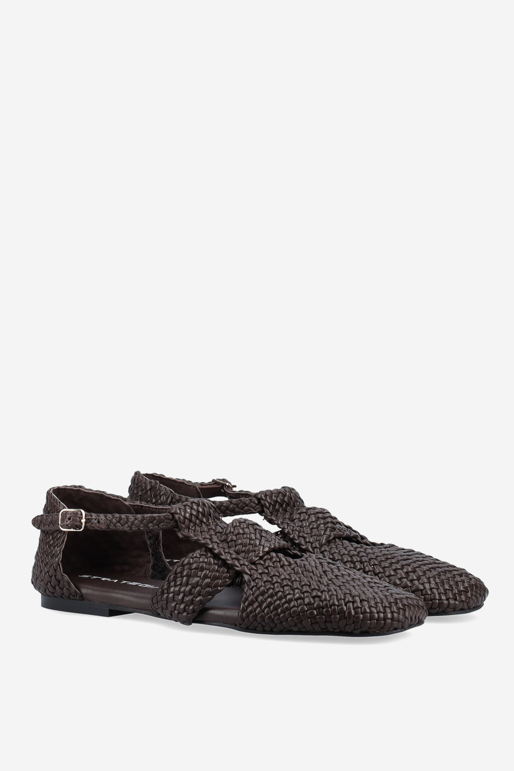 Braided leather sandals