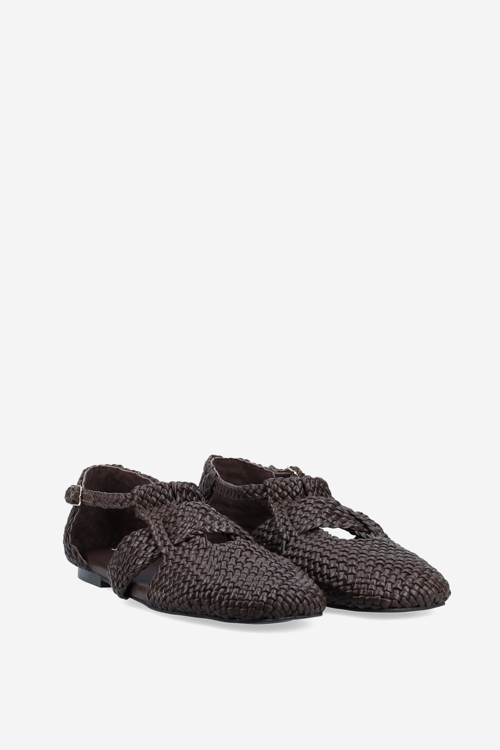Braided leather sandals