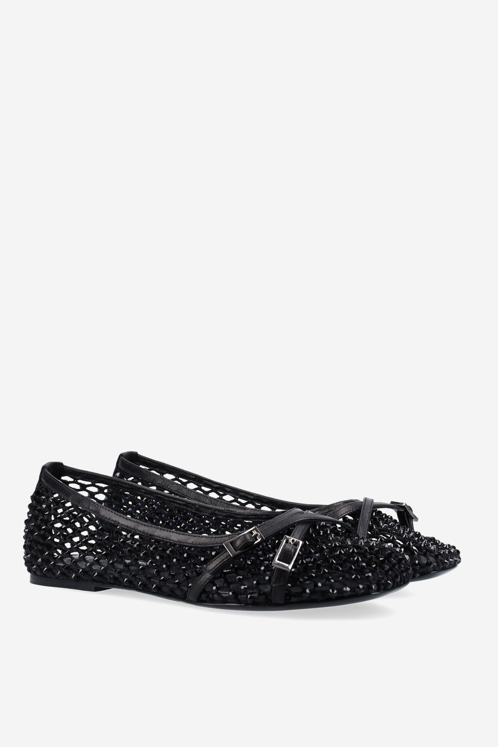 Embellished cross over ballerinas