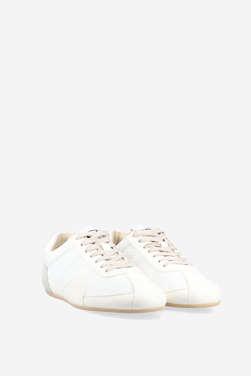 Nylon / leather sneakers