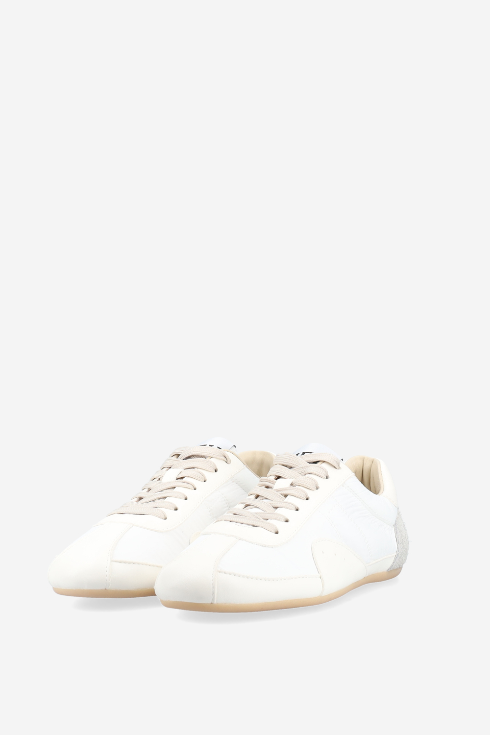 Nylon / leather sneakers