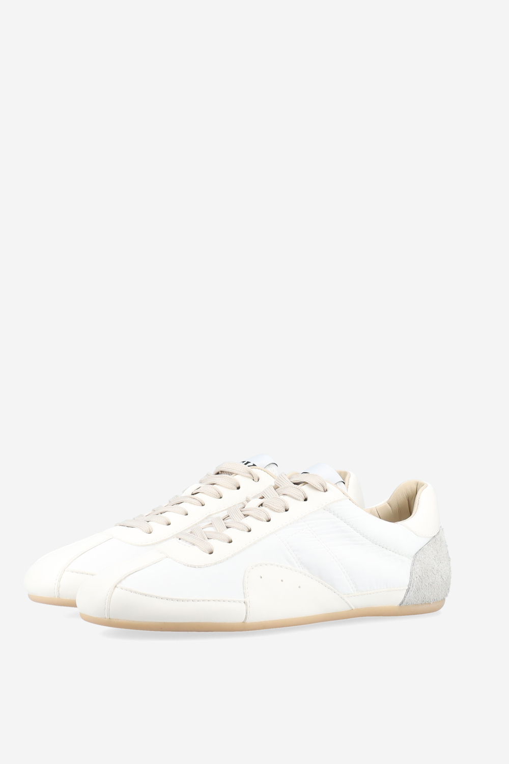 Nylon / leather sneakers