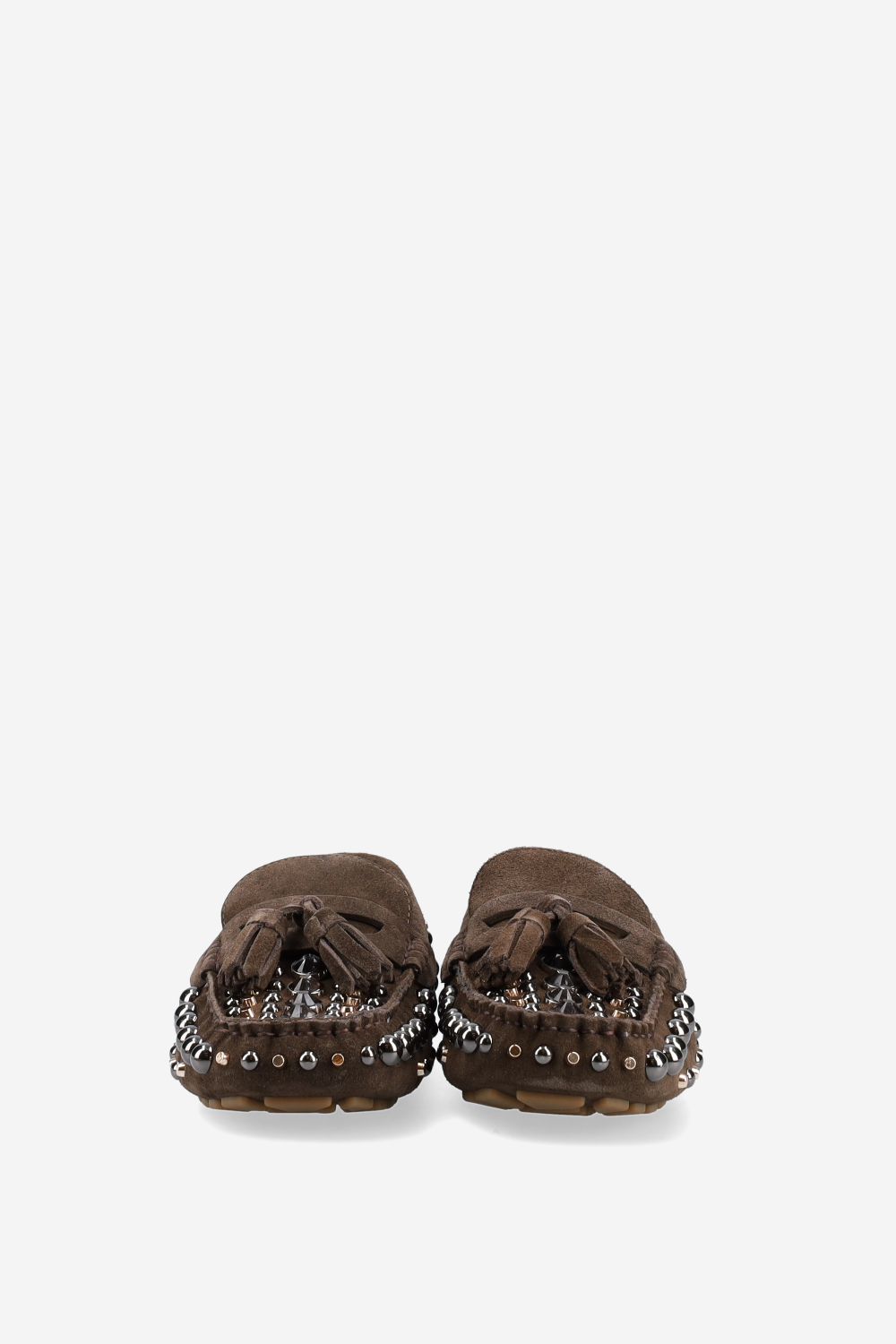 Studded suede loafers