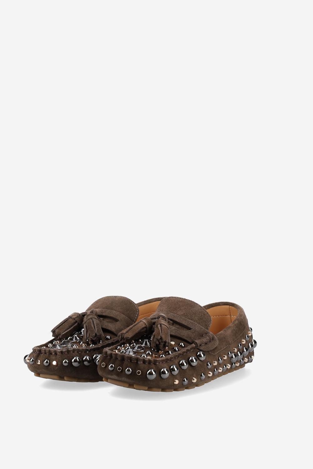 Studded suede loafers
