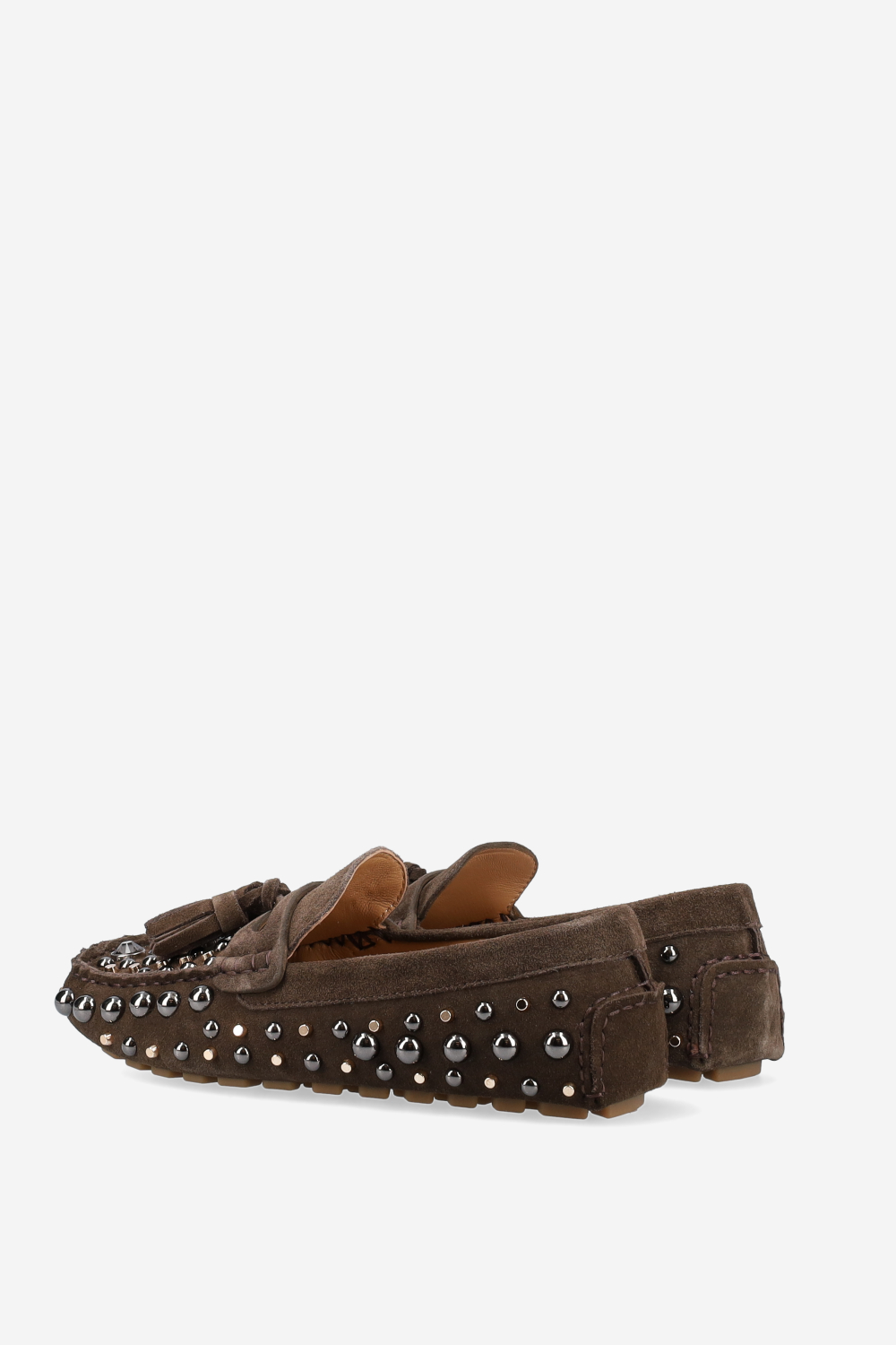 Studded suede loafers