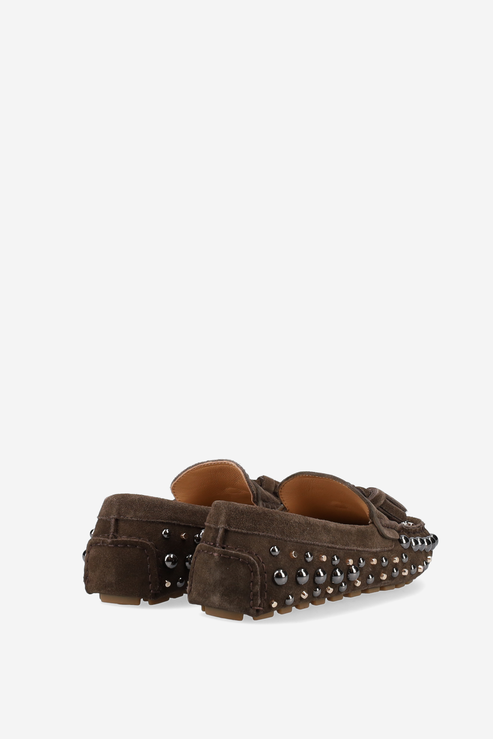 Studded suede loafers