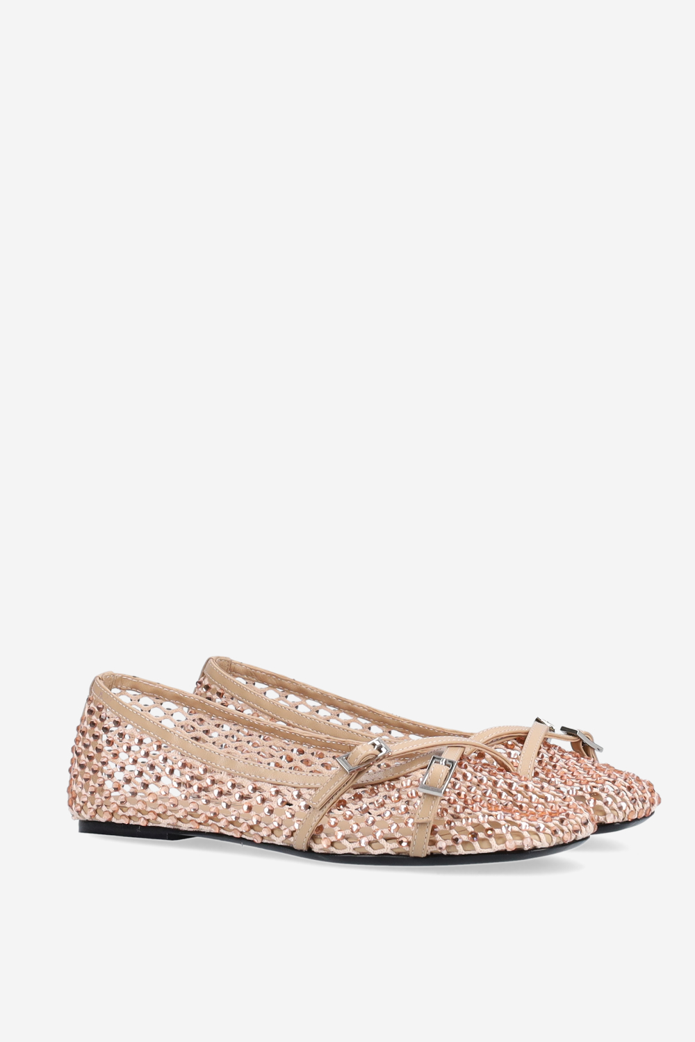 Embellished cross over ballerinas