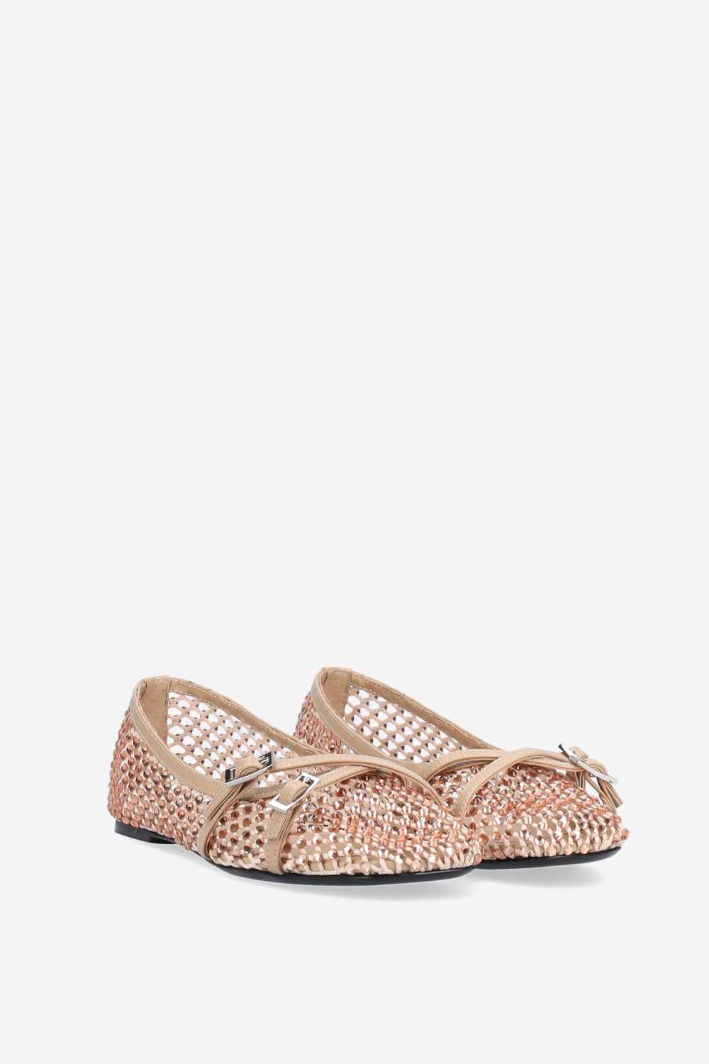 Embellished cross over ballerinas