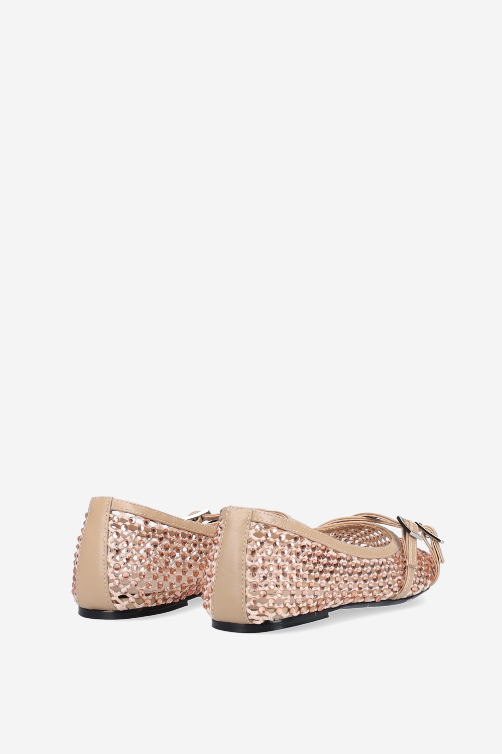 Embellished cross over ballerinas